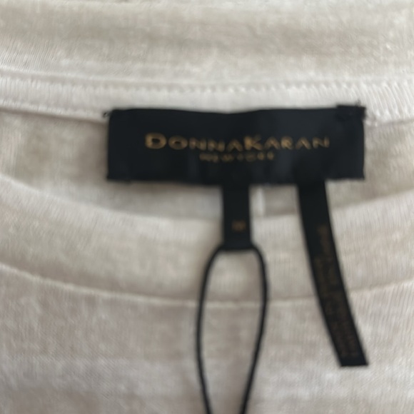 NWT Donna Karan sheer oversized tee. Cream and white stripe - Picture 7 of 7